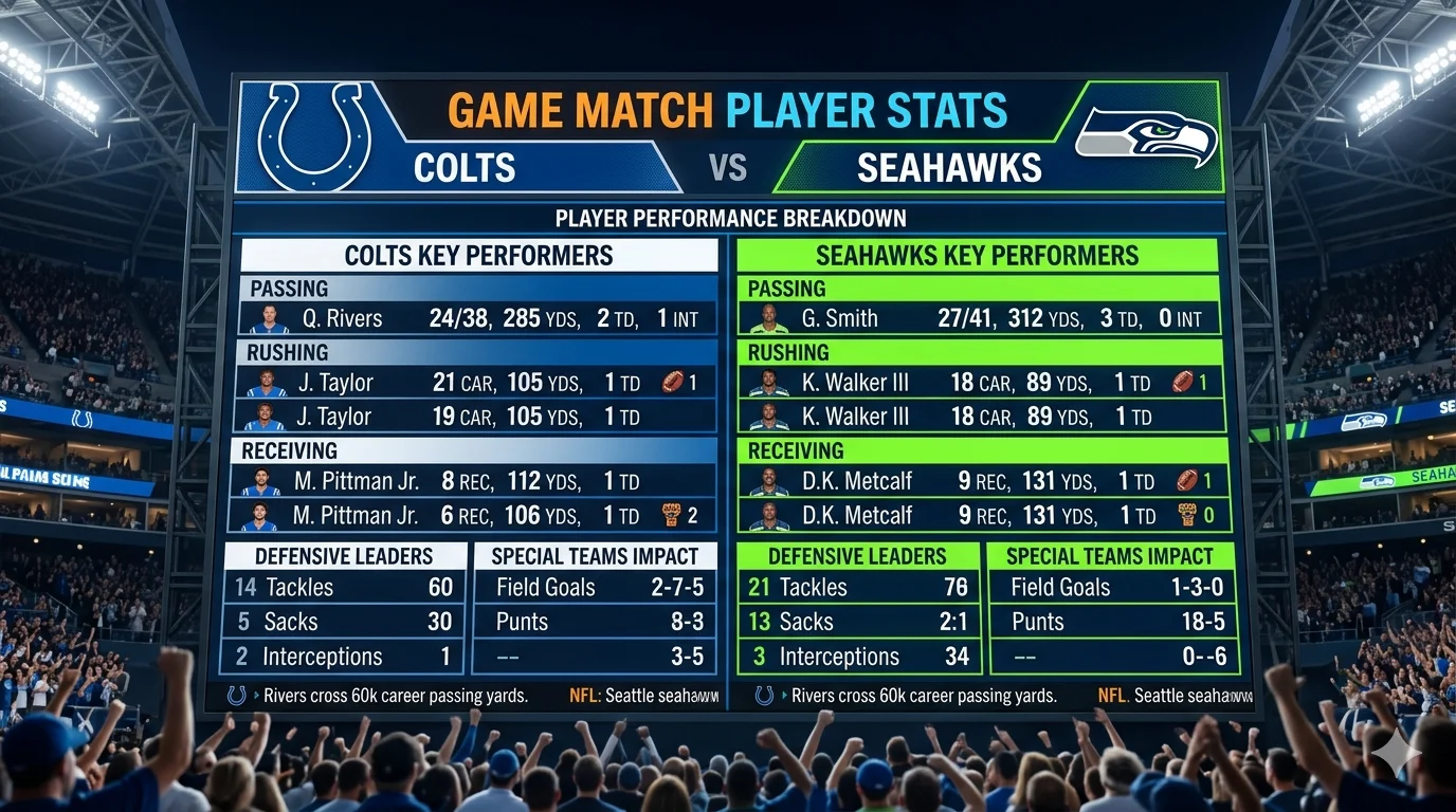 colts vs seahawks match player stats