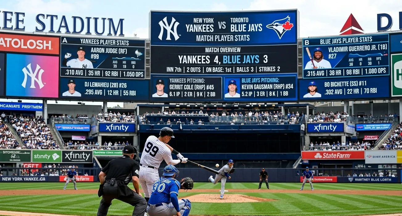 new york yankees vs toronto blue jays match player stats