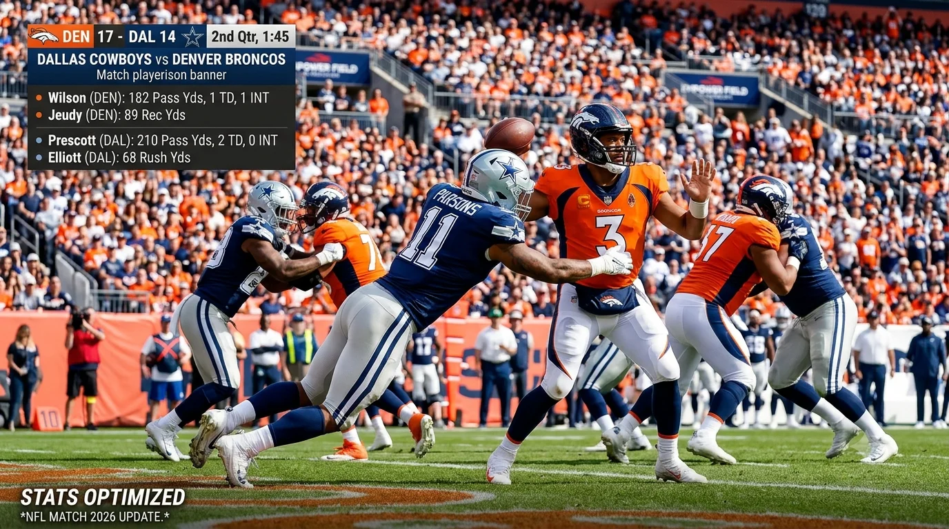dallas cowboys vs denver broncos match player stats