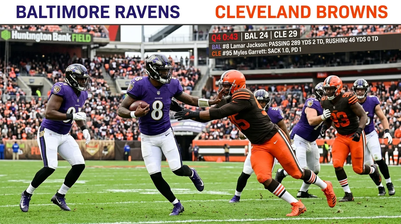 Baltimore Ravens vs Cleveland Browns Match Player Stats