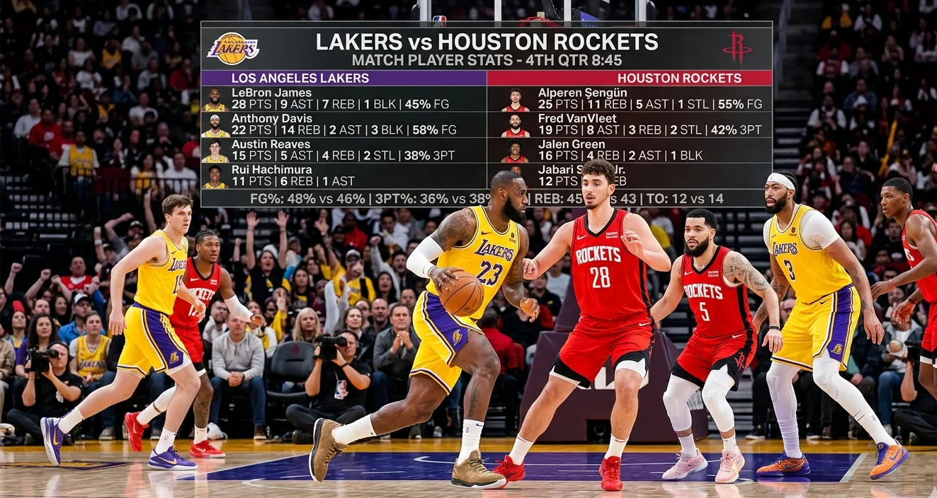 lakers vs houston rockets match player stats