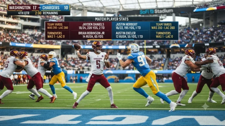 washington commanders vs chargers match player stats