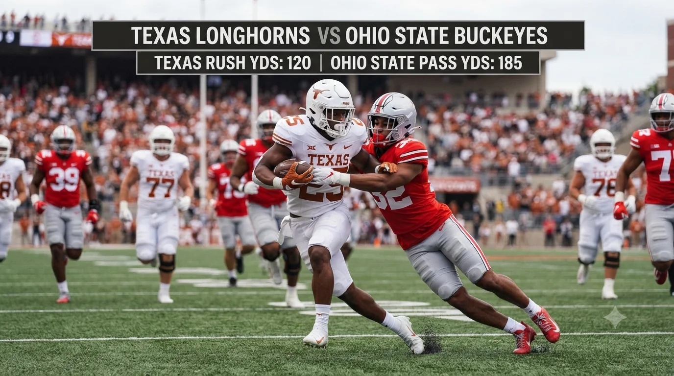 texas longhorns football vs ohio state buckeyes football match player stats