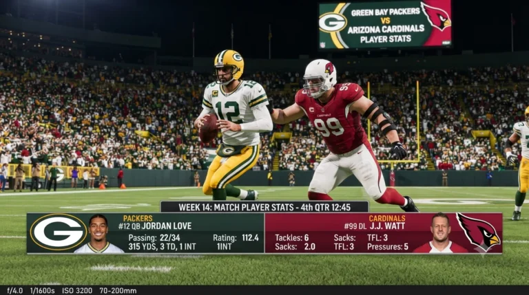 green bay packers vs arizona cardinals match player stats