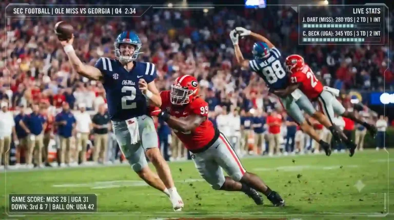 ole miss rebels football vs georgia bulldogs football match player stats