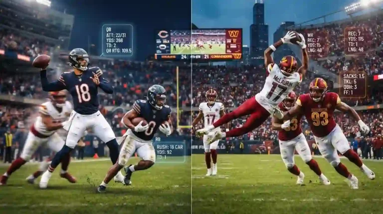 Chicago bears vs washington commanders match player stats